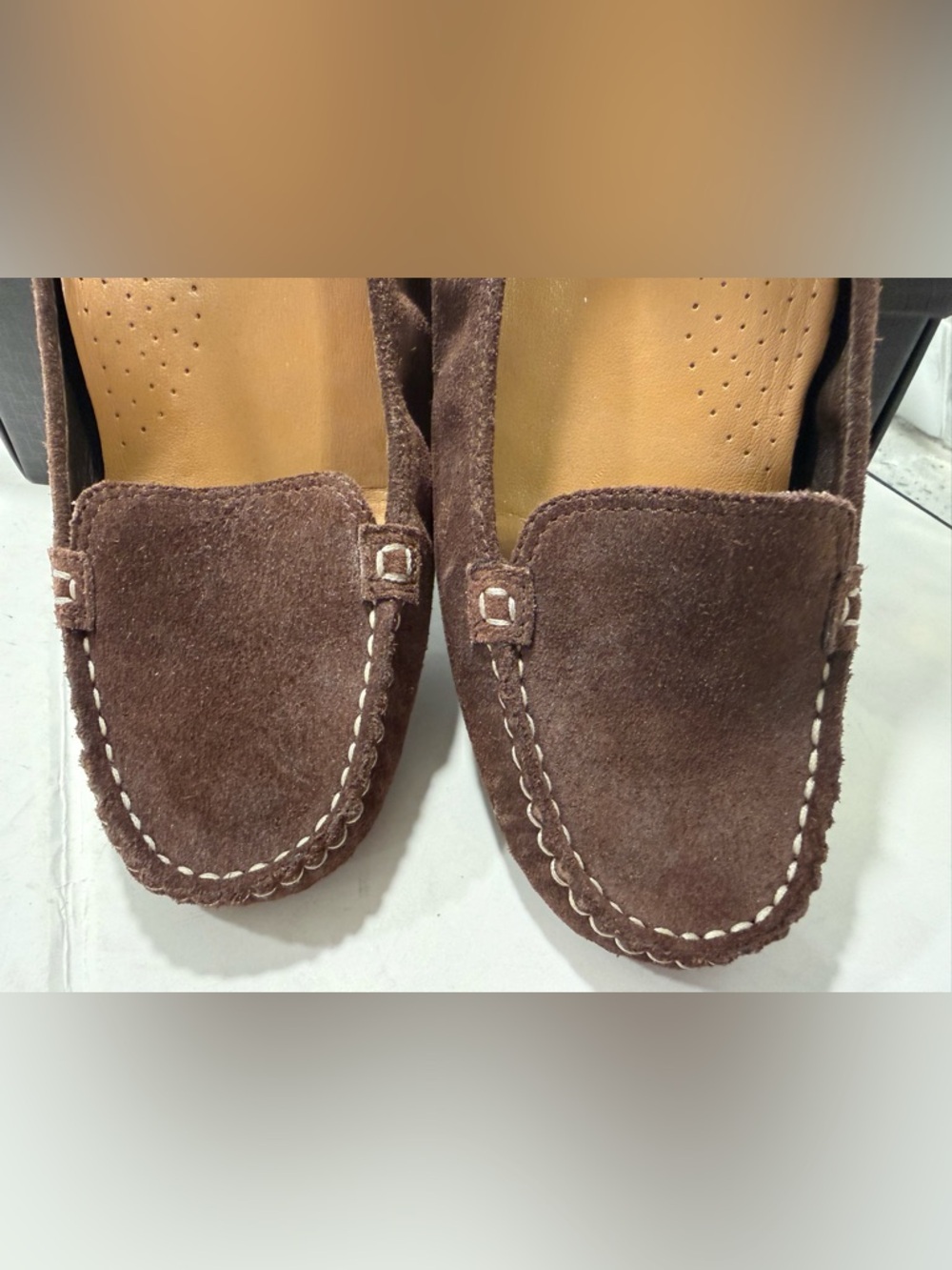 Cole Haan NikeAir Collab Candyce Brown Suede Loafers Sz 7 Box Flats Moccasin - Picture 3 of 9